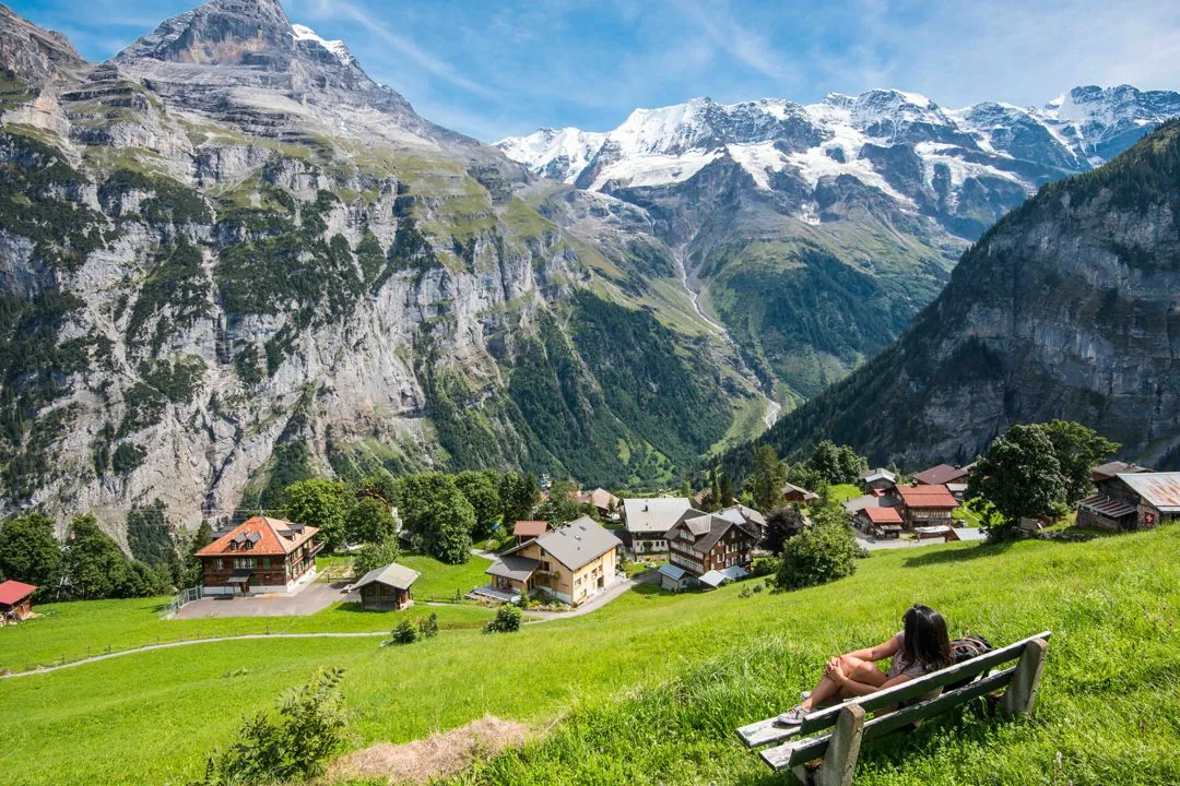 A mountain village in Switzerland